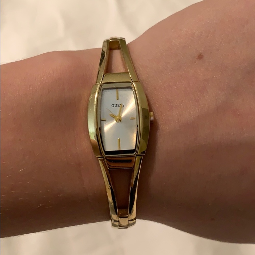 Thin Gold Guess Women’s Watch with New Battery